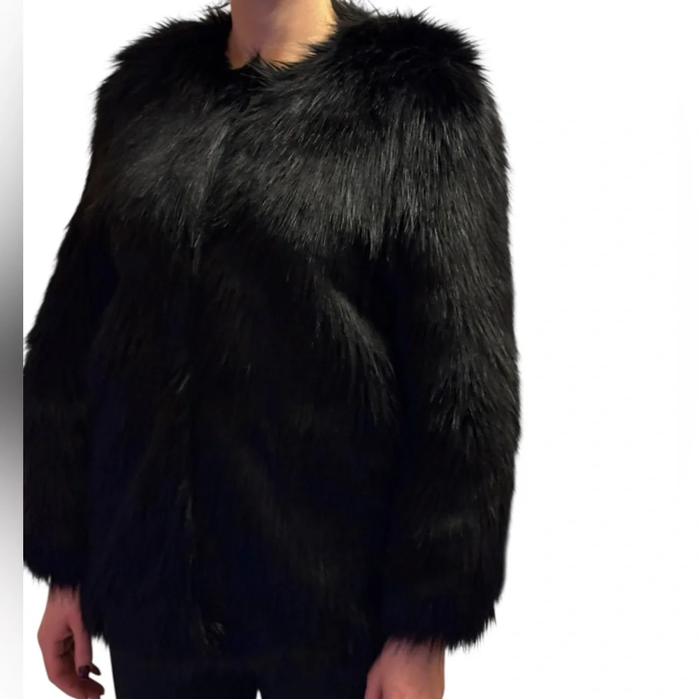 H&M Black Teddy Jacket - Picture 5 of 8